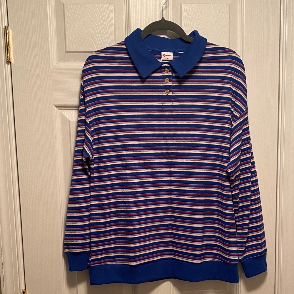 Wiholl Multicolor Striped Polo Shirt…size M